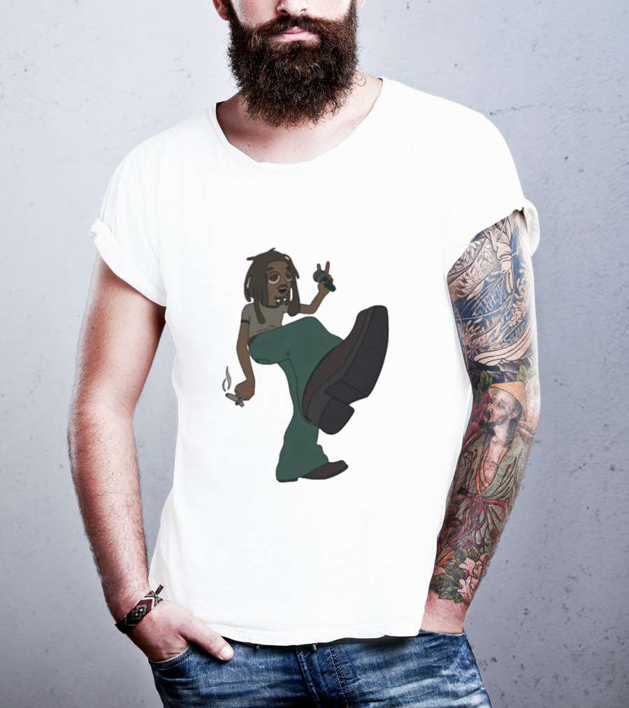 Jordan Ward 2 Ward Animation Graphic With Microphone And Peace T-Shirt