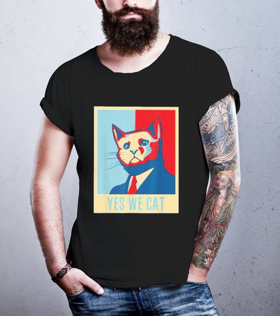 Retro Yes We Cat Funny Cat Lover Pet Owner Hope T-Shirt