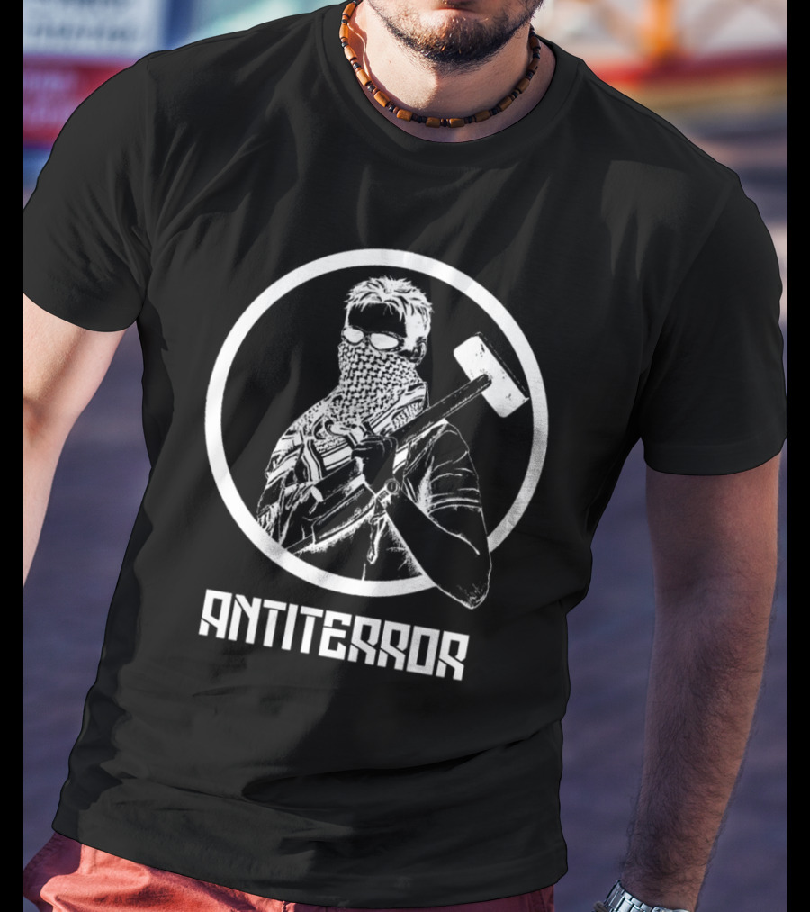 Antiterror Russian Machine Warrior With Sledgehammer T-Shirt