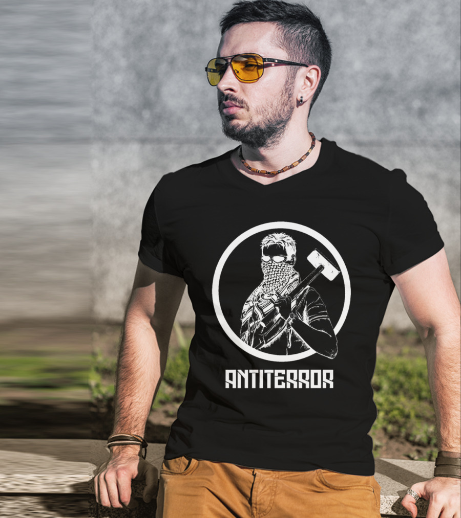 Antiterror Russian Machine Warrior With Sledgehammer T-Shirt