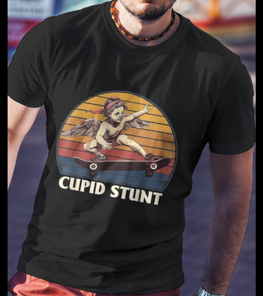 Cupid Stunt Retro Skateboarding Angel T-Shirt