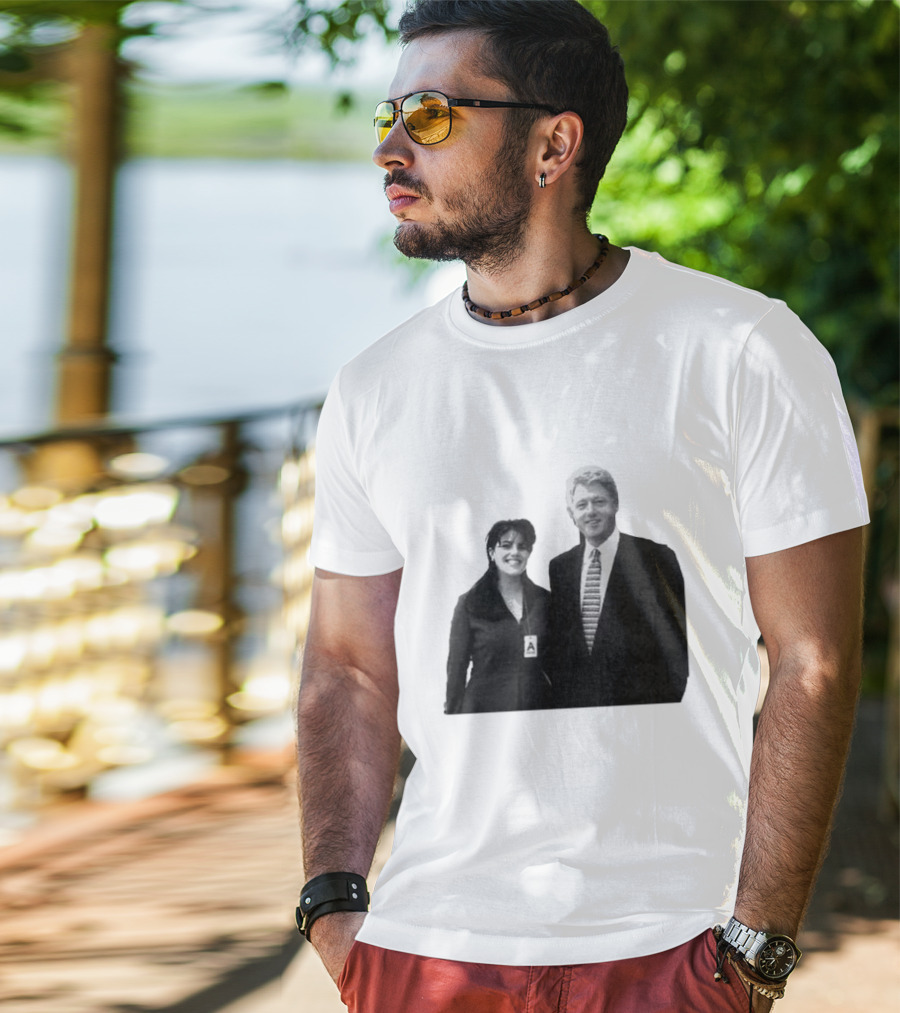 Bill Clinton Monica Lewinsky Black And White Iconic Photo T-Shirt