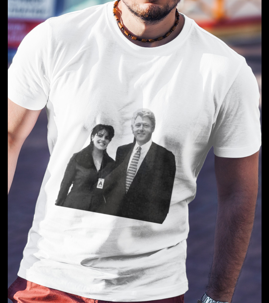 Bill Clinton Monica Lewinsky Black And White Iconic Photo T-Shirt