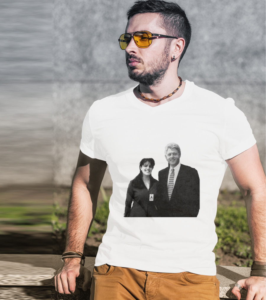 Bill Clinton Monica Lewinsky Black And White Iconic Photo T-Shirt