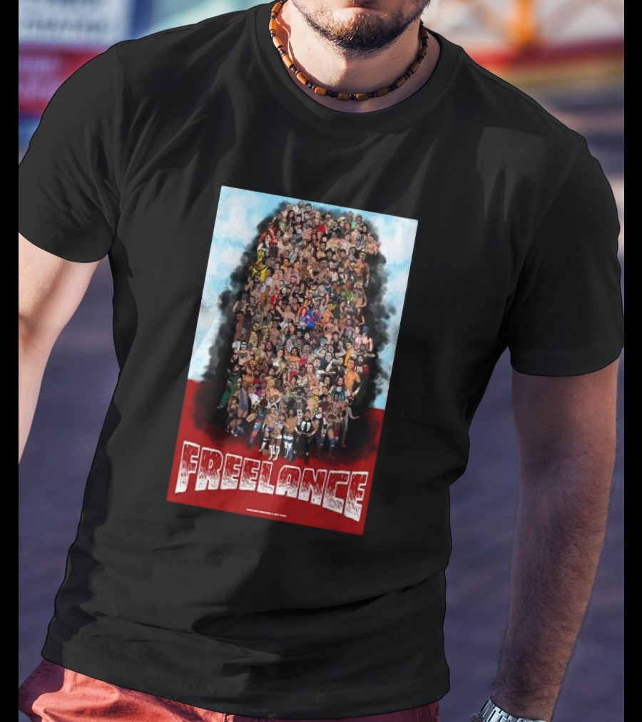 Freelance Wrestling Collage Of Alex Storm Characters T-Shirt