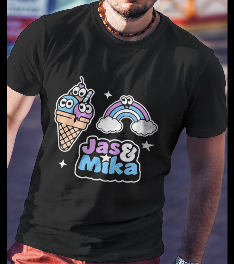 Jas And Mika Candyland Ice Cream Rainbow Fun T-Shirt