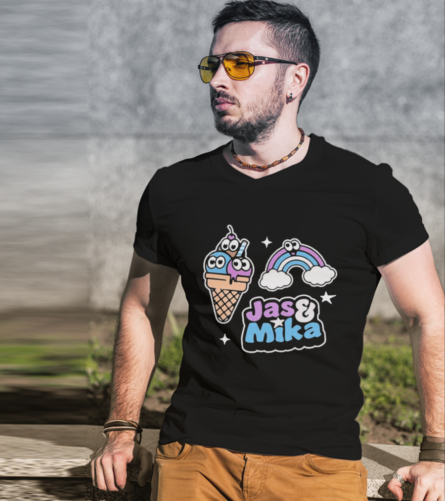 Jas And Mika Candyland Ice Cream Rainbow Fun T-Shirt