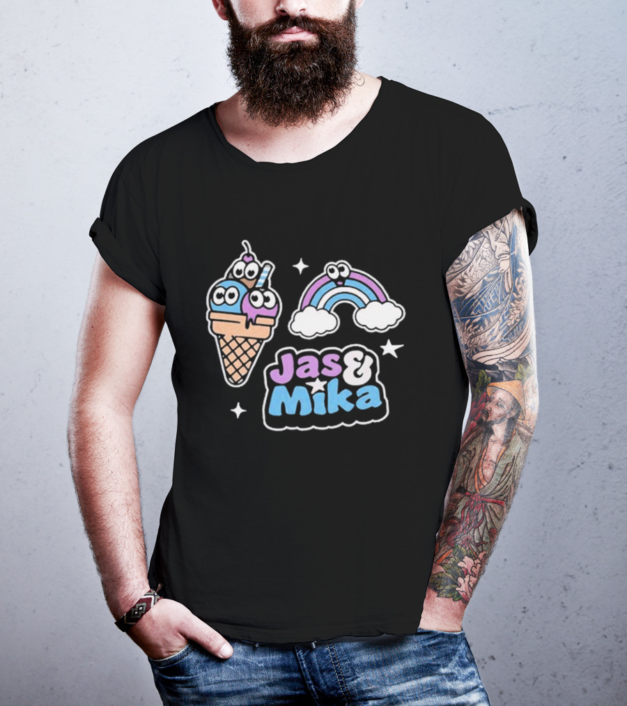 Jas And Mika Candyland Ice Cream Rainbow Fun T-Shirt