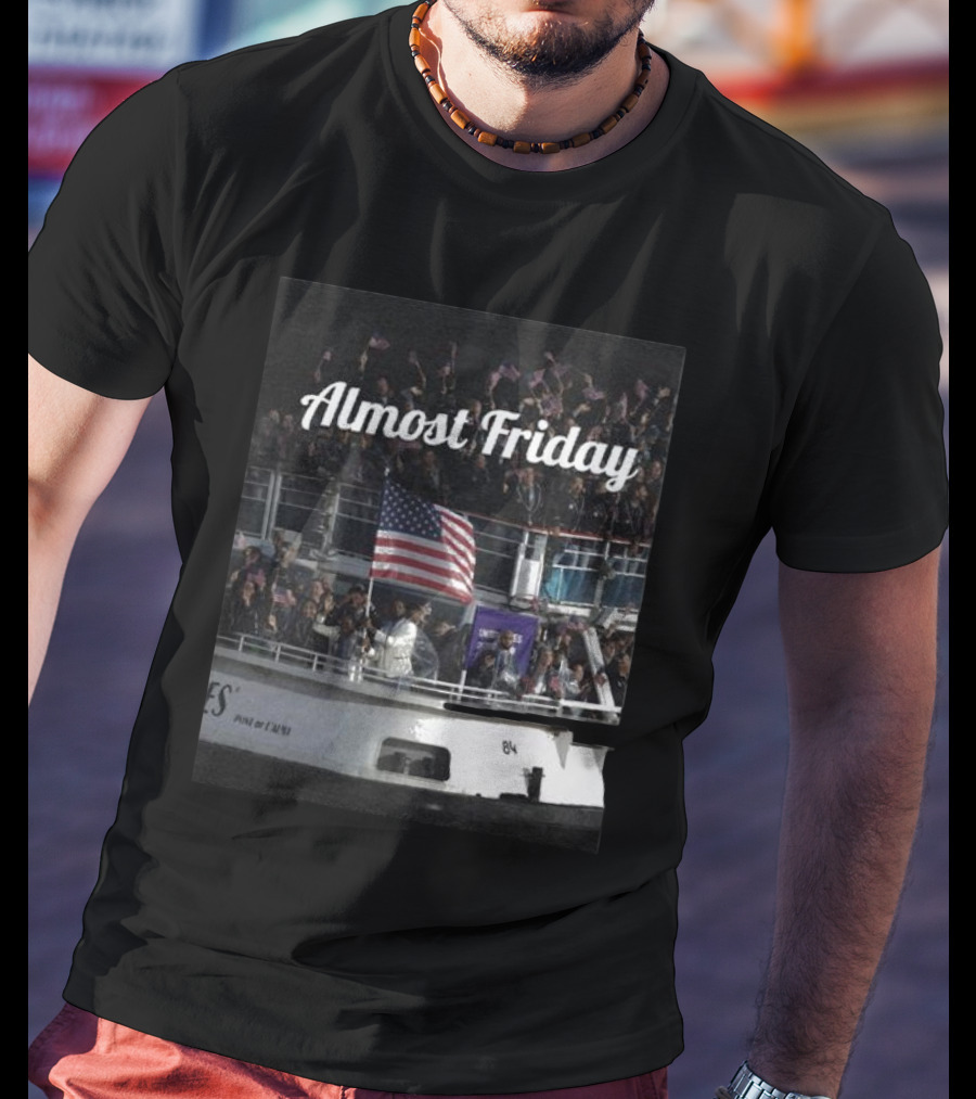 Almost Friday American Flag Celebration Boat Party T-Shirt