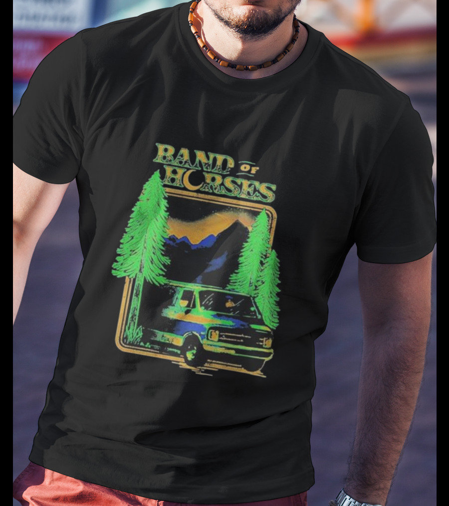 Band Of Horses Mountain Van Scenic Trees T-Shirt
