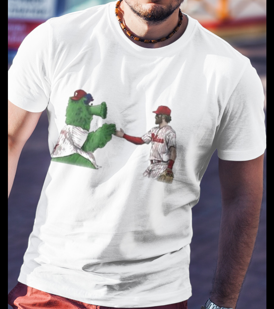 Best Friends The Phillies Phanatic And His Pookie Handshake Moment T-Shirt