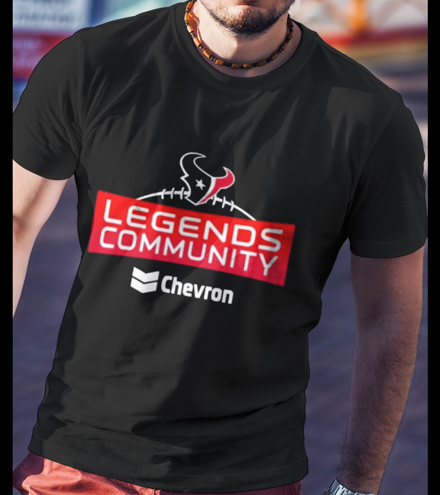 Houston Texans Legends Community Chevron Football Logo Partnership T-Shirt