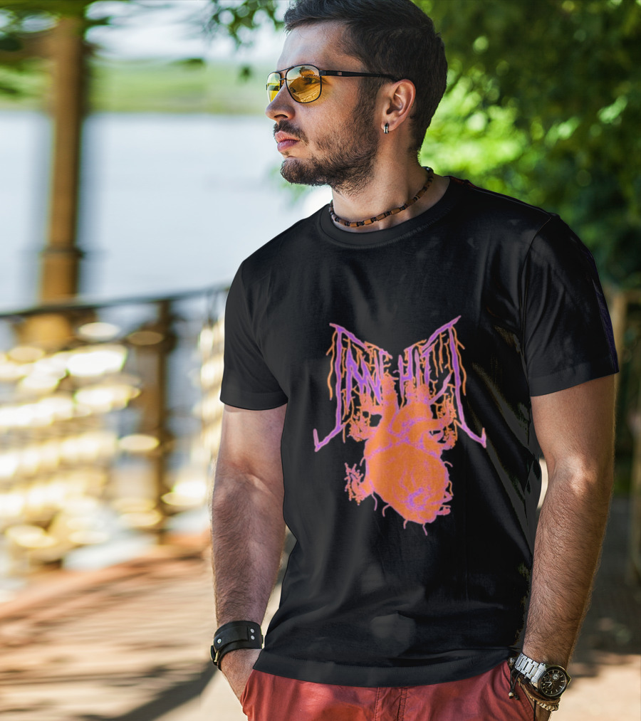 Cane Hill Orange Pink Anatomical Heart T-Shirt