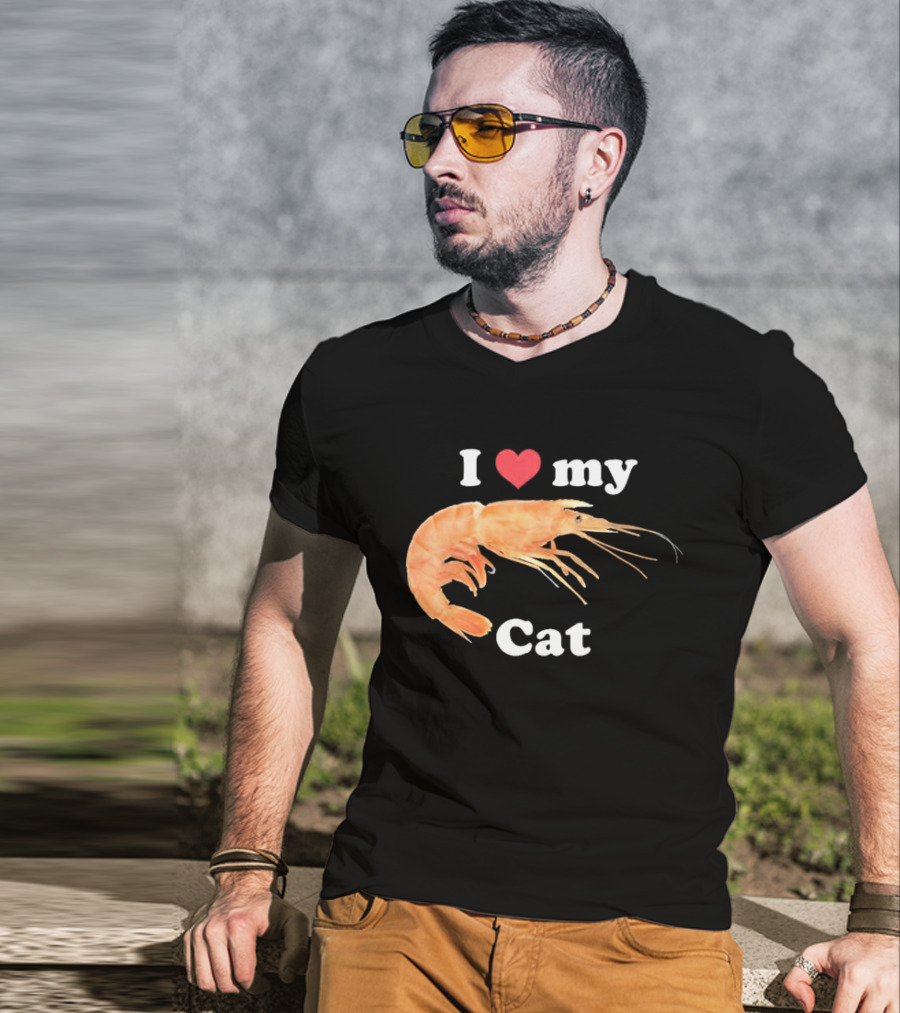 I Heart My Cat Shrimp T-Shirt