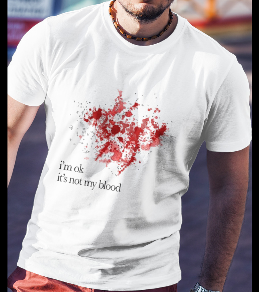 Ken Carson I'm Ok It's Not My Blood Dark Abstract Red Splatter T-Shirt