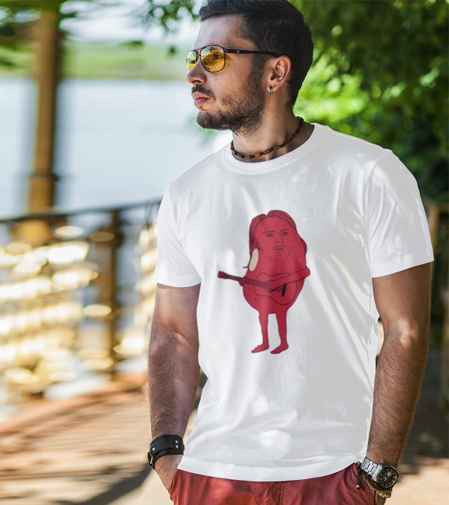 Penkmatters Kurt Cobain Red Character With Guitar T-Shirt