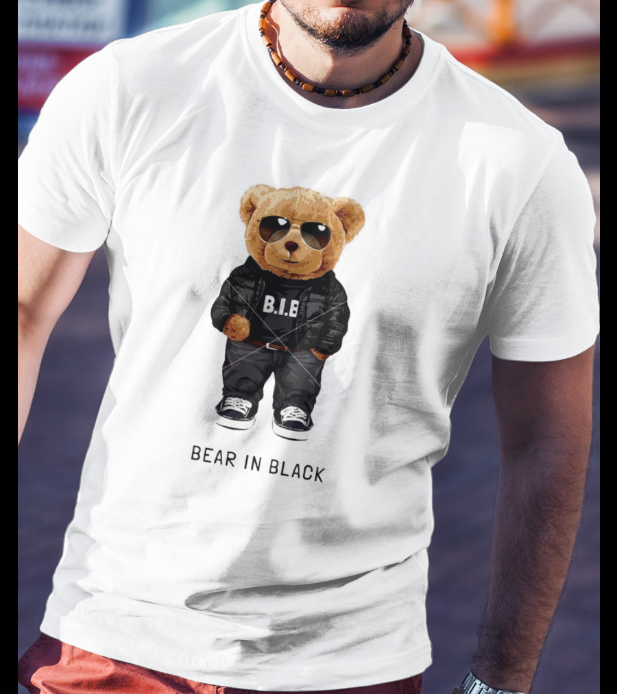 Bear In Black B.I.B Black In My Happy Color T-Shirt