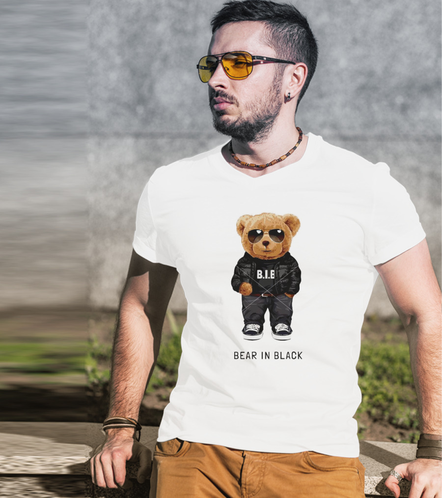 Bear In Black B.I.B Black In My Happy Color T-Shirt