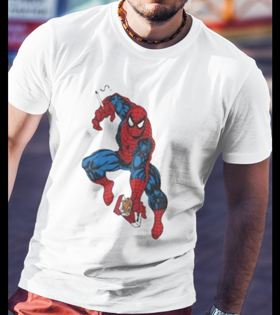 The Amazing Smokerman Comic Parody Smoking Jumping Hero T-Shirt