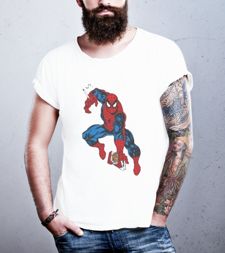 The Amazing Smokerman Comic Parody Smoking Jumping Hero T-Shirt
