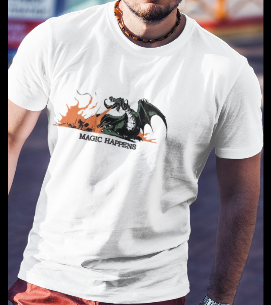 Magic Happens Dragon With Flames Art Of Baker T-Shirt