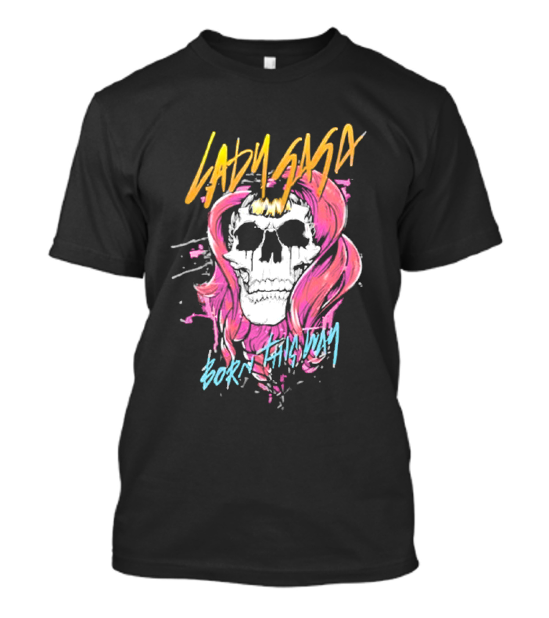 Lady Gaga Born This Way Skull Pink Hair T-Shirt