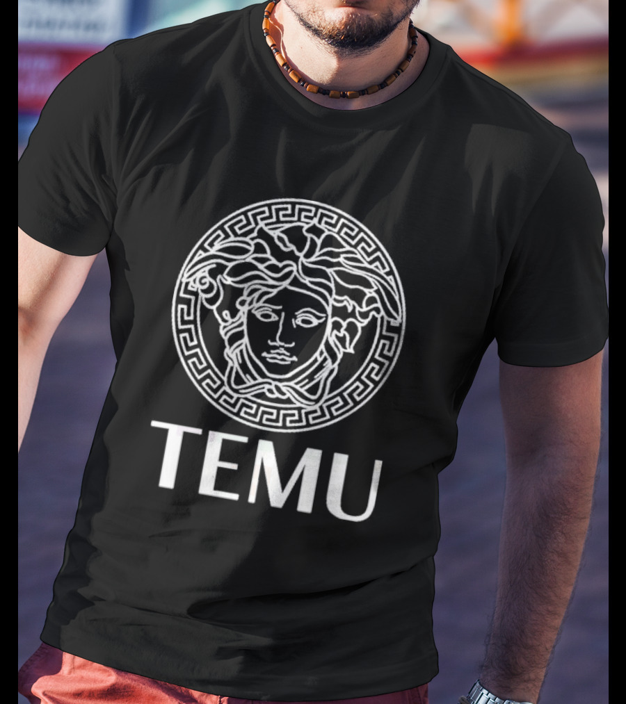 Luxury Temu Medusa Head Greek Key T-Shirt