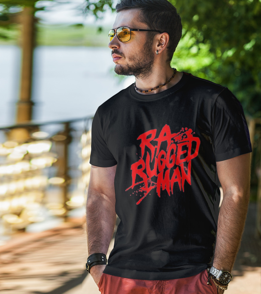 RA The Rugged Man Logo Blood Splatter T-Shirt