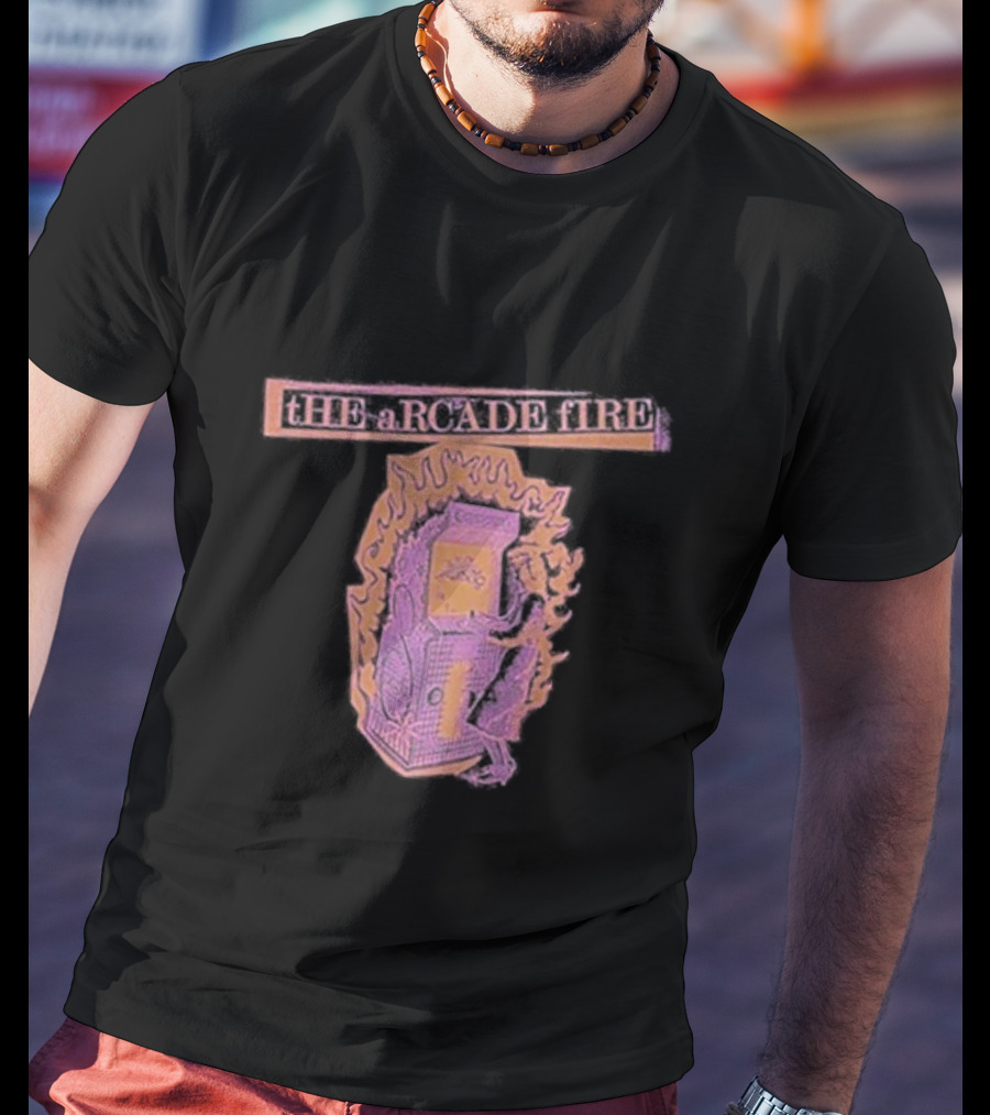 Arcade Fire The Arcade Fire Flaming Arcade Machine T-Shirt