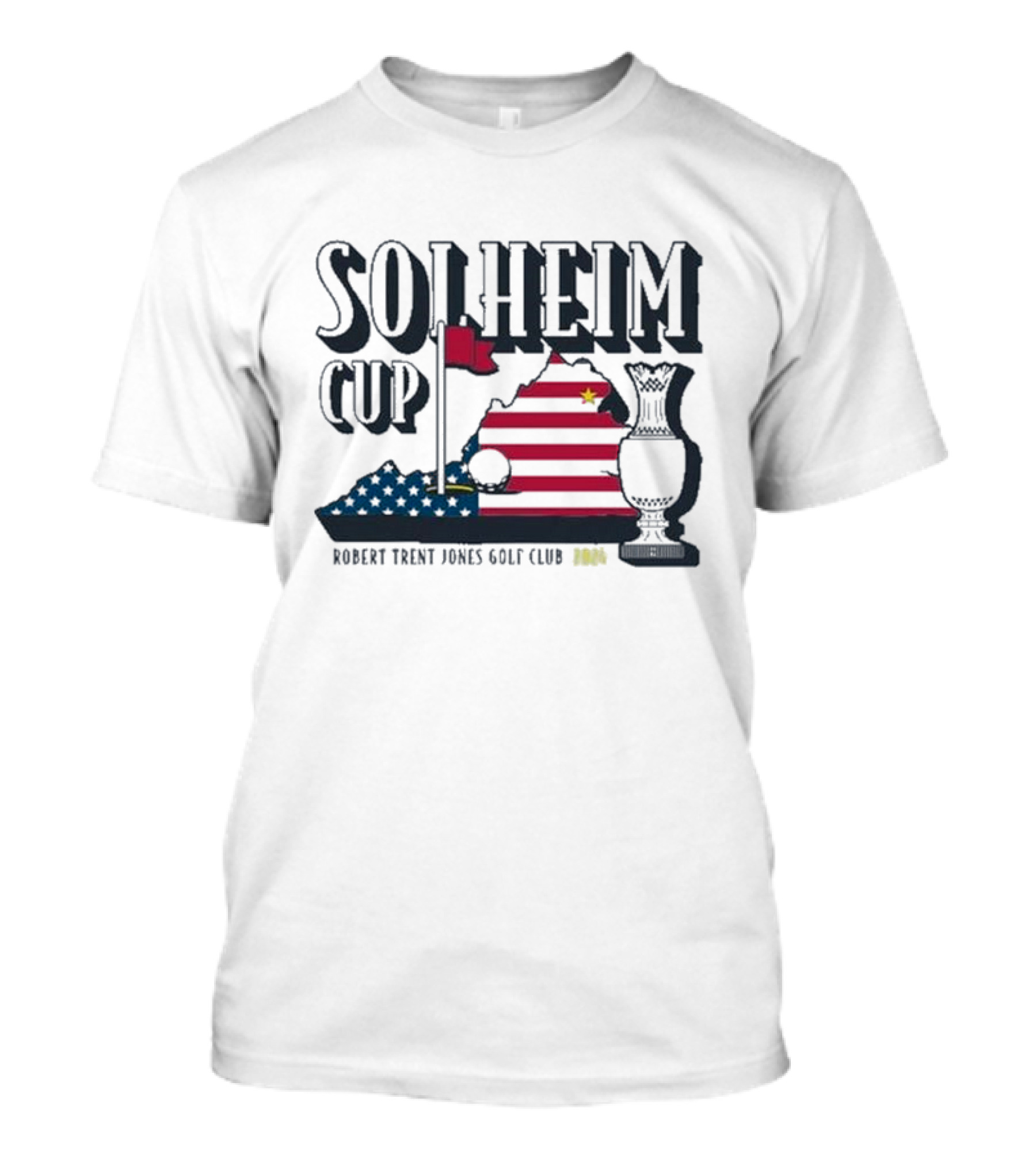 Golf X Solheim Cup Virginia American Flag Map T-Shirt