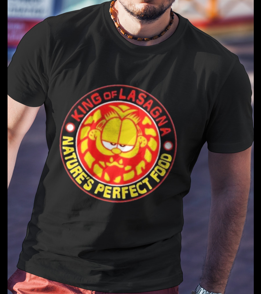 King Of Lasagna Nature's Perfect Food Garfield Emblem T-Shirt