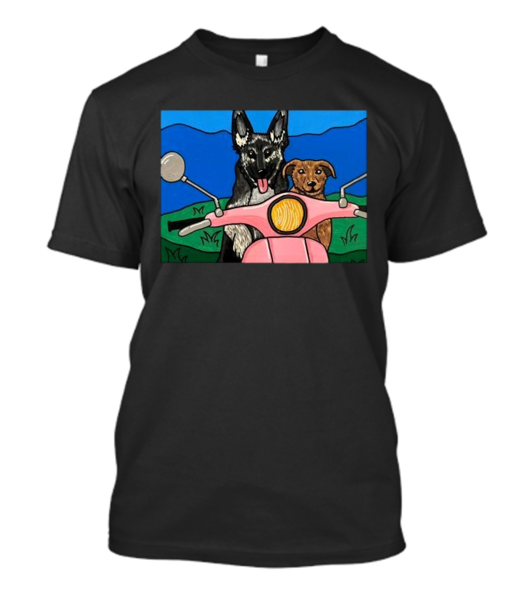 Pinkscooter Vespa Dogs Adventure T-Shirt