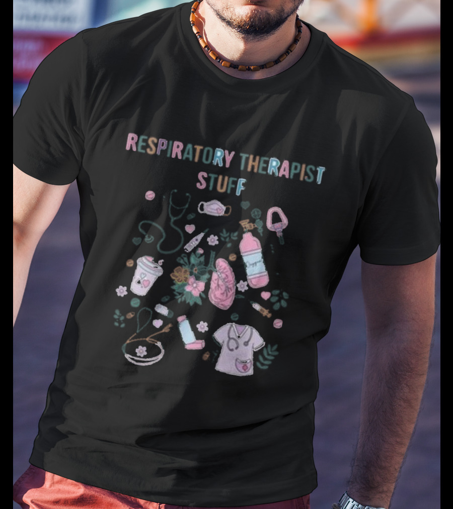 Respiratory Therapist Respiratory Therapy Stethoscope Mask Inhaler Lungs Stethoscope Coffee Cup Essentials T-Shirt