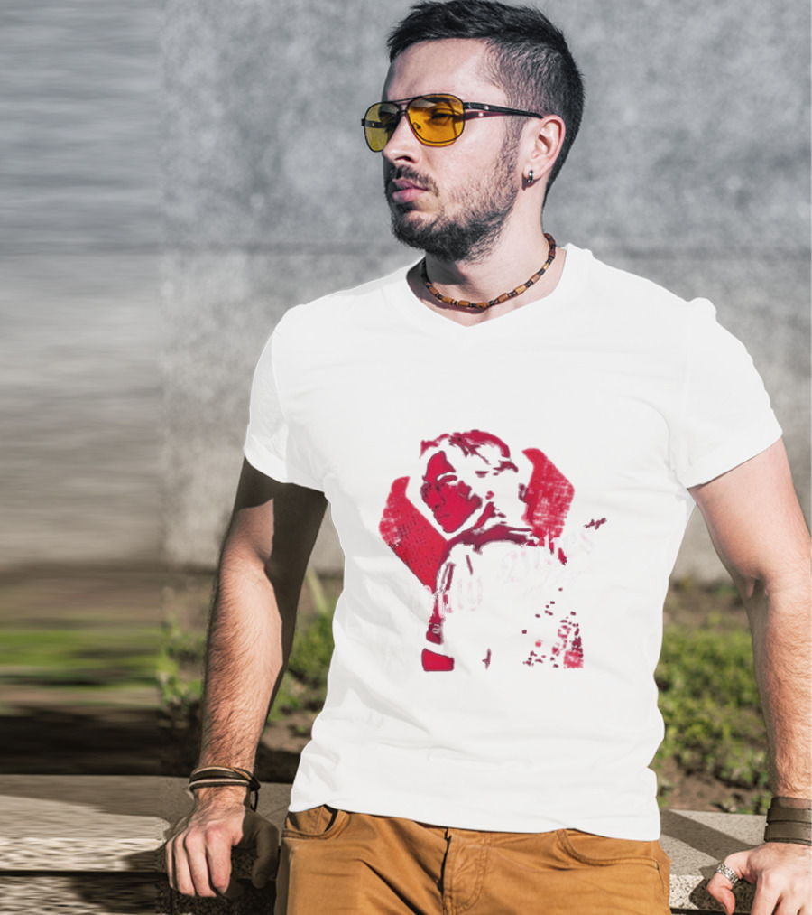 Only Vibes And Logic Amine Ouarid Red Abstract T-Shirt