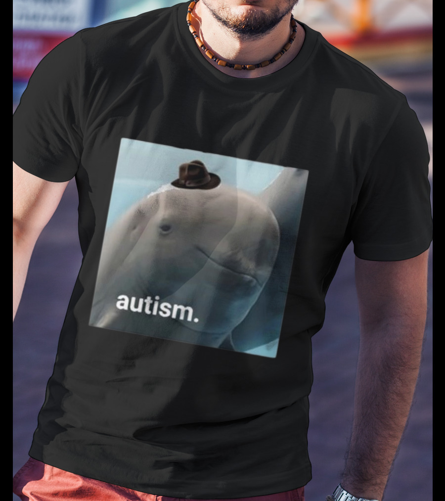 Dolphin Wearing Hat Autism T-Shirt