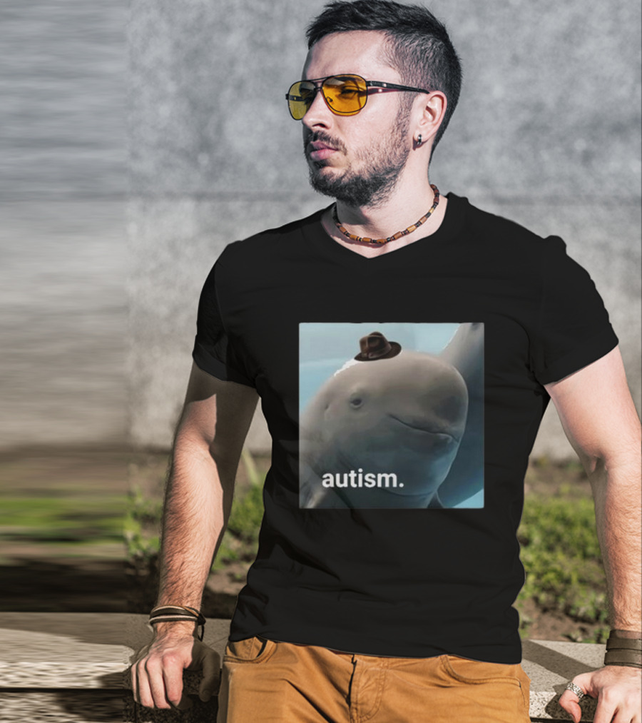 Dolphin Wearing Hat Autism T-Shirt