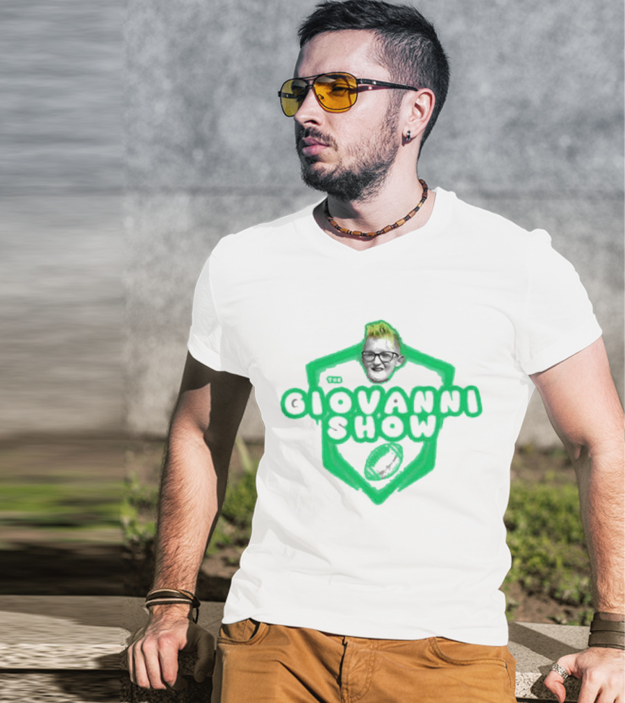 Support The Giovanni Show Football Badge T-Shirt