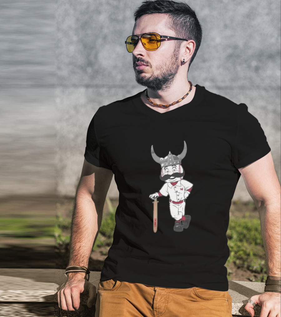 Viking Cincinnati Redlegs Baseball Character T-Shirt