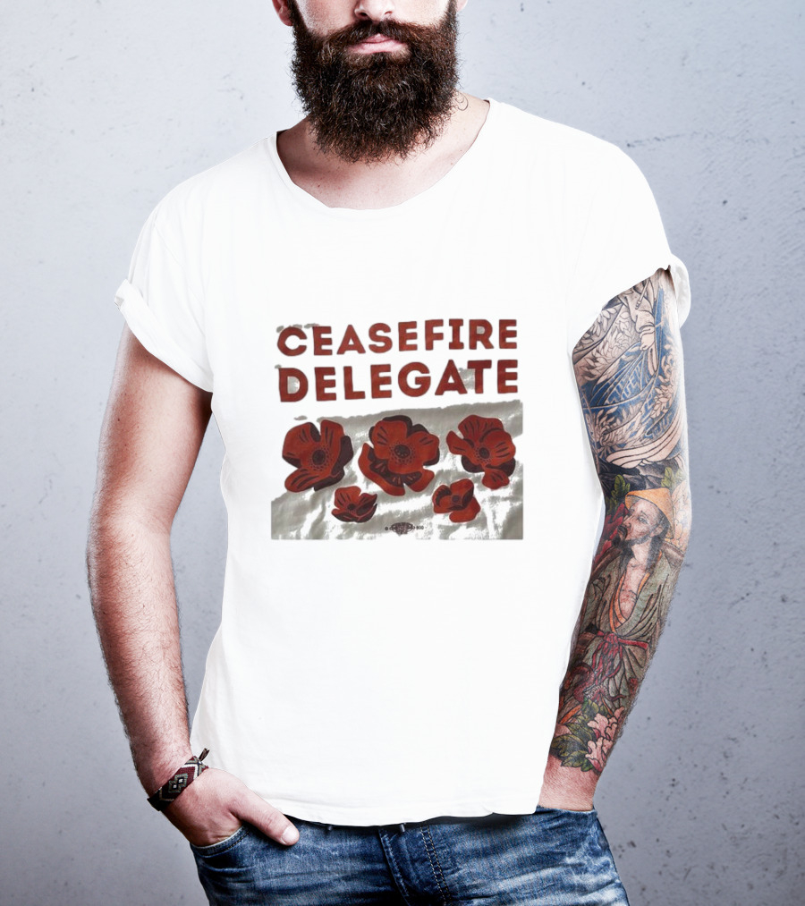 Ceasefire Delegate Red Poppies And Peace T-Shirt