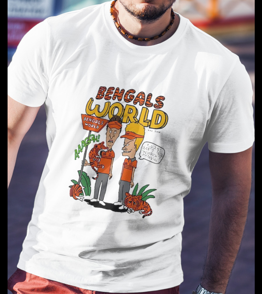 Bengals World Cincinnati NFL X Homage X Beavis And Butt-head Aaagh T-Shirt