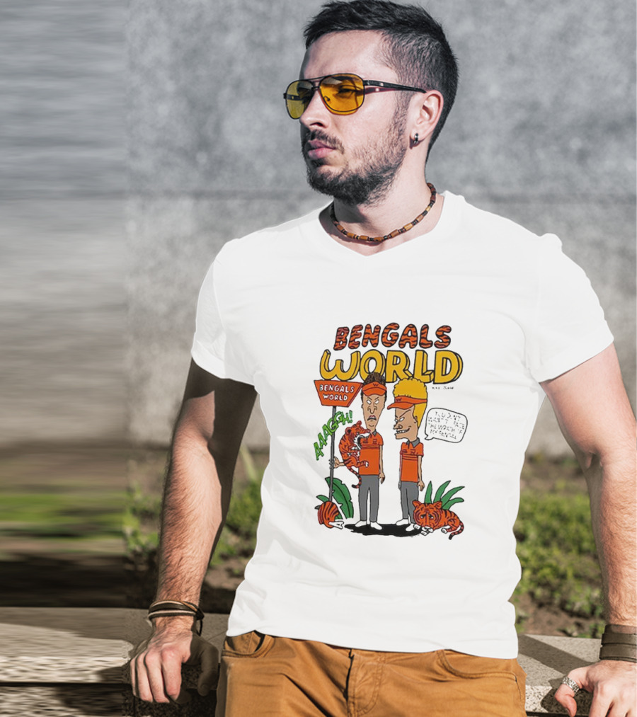 Bengals World Cincinnati NFL X Homage X Beavis And Butt-head Aaagh T-Shirt