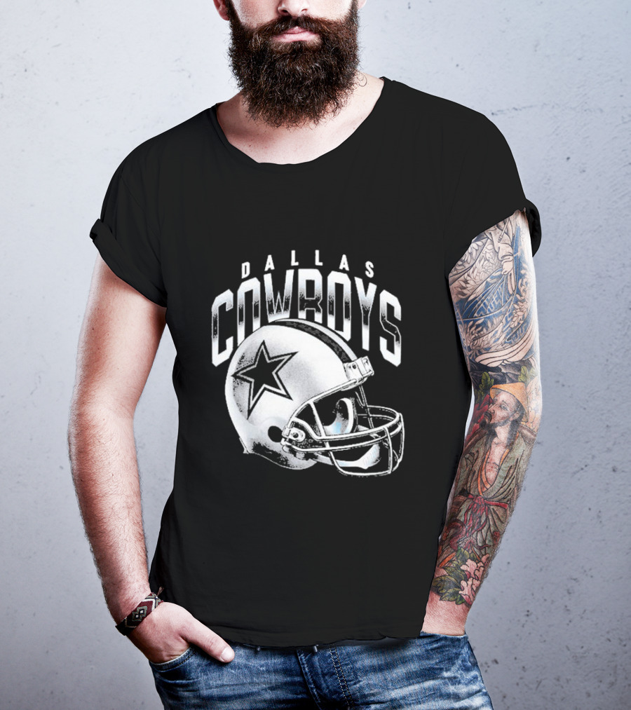 Dallas Cowboys Silver Star Helmet T-Shirt