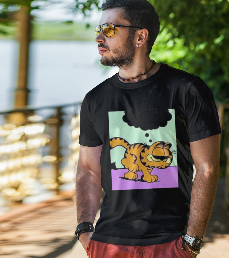 Garfield Eating Is Important Cartoon Character Comic Strip Image T-Shirt