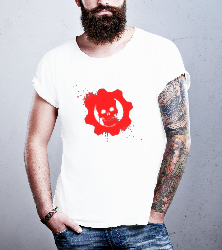 Gears Of War Crimson Omen Icon In Red With Skull T-Shirt