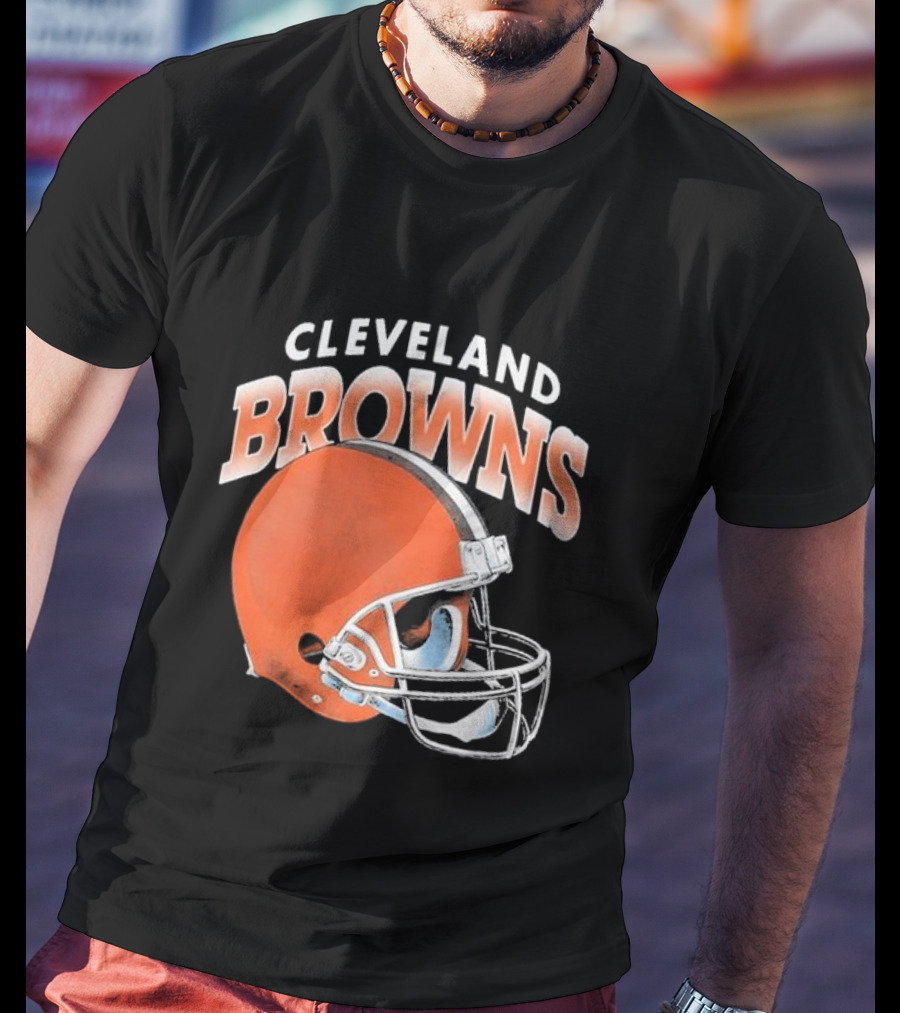 Cleveland Browns Helmet Logo Gradient T-Shirt