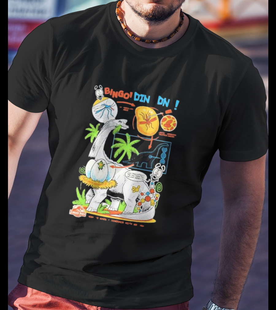 Jurassic Park How To Make A Dinosaur With Mr. DNA Bingo Dino DNA T-Shirt