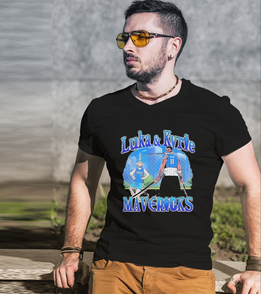 Luka And Kyrie Mavericks Luffy And Zoro Crossover T-Shirt