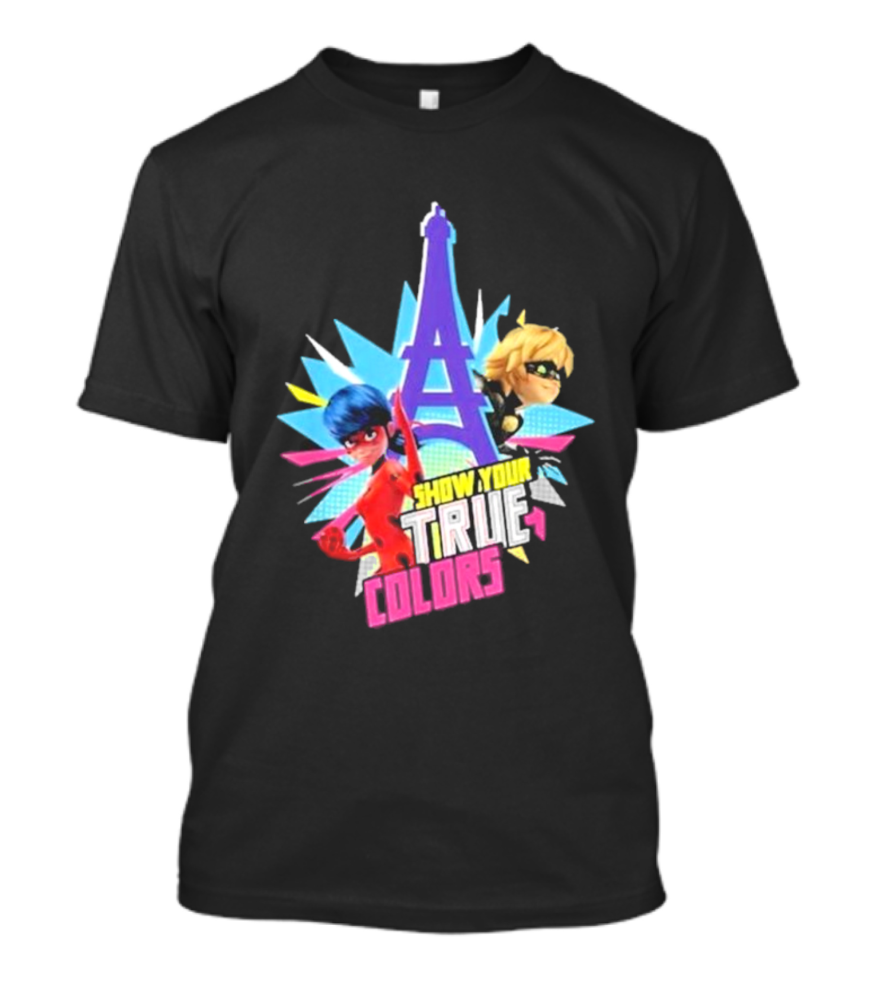 Miraculous Ladybug And Cat Noir Show Your True Colors Paris Eiffel Tower T-Shirt