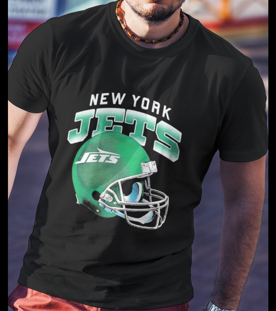 New York Jets Green Gradient Helmet T-Shirt