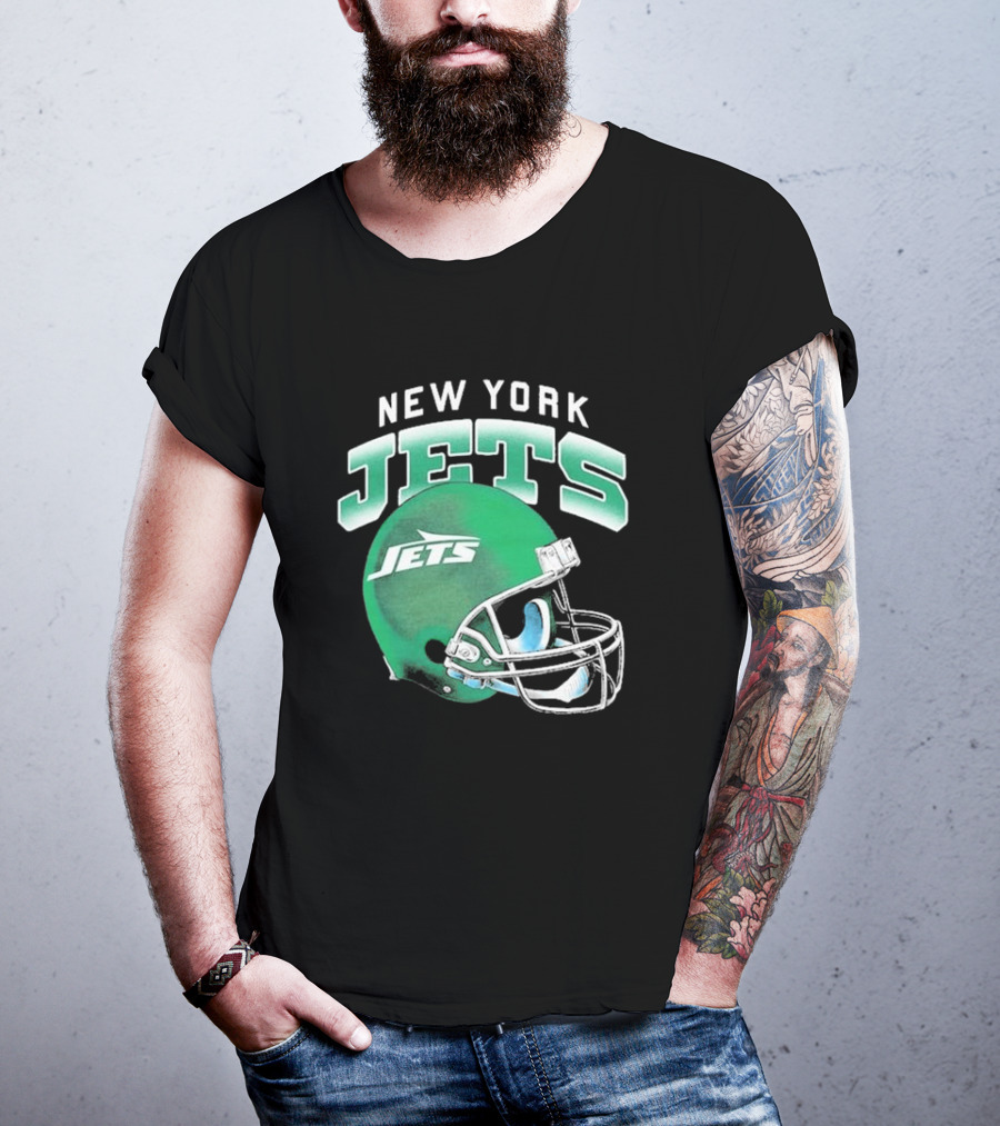 New York Jets Green Gradient Helmet T-Shirt